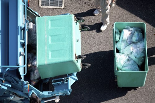 Commercial waste being sorted for recycling at a depot